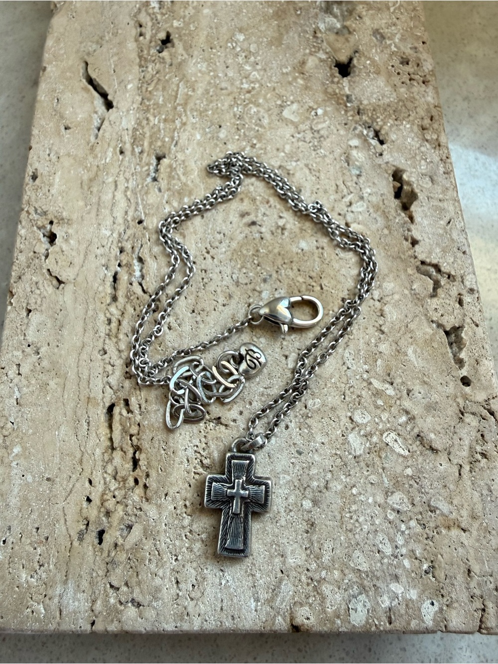 Brighton Sterling Silver Reversible Cross Pendant Necklace